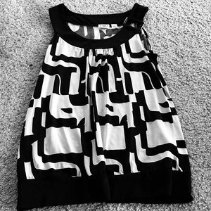 Black and White Blouse